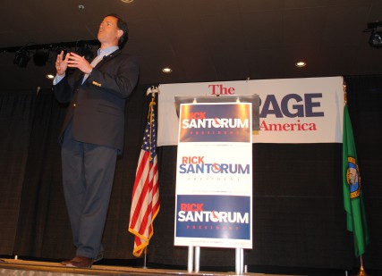 Rick Santorum speaks in Spokane 