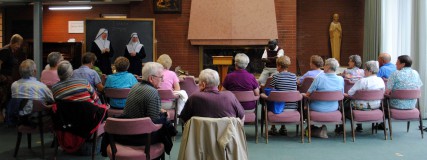 About 20 people listened to Rev. Patrick Baraza speak about Islam at Immaculate Heart Retreat Center. 