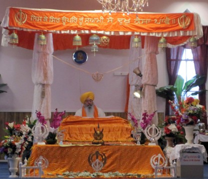 Worship service inside the Sikh Temple of Spokane 