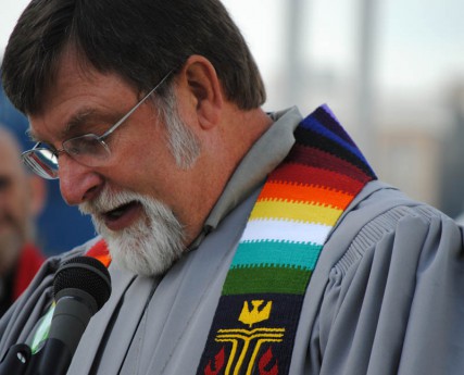 Rev. Paul Rodkey, of Bethany Presbyterian Church, speaks in favor of Referendum 74 