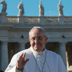 Pope Francis waves to the crowd in St. Peter?s Square on Tuesday (March 19) at the Vatican. 