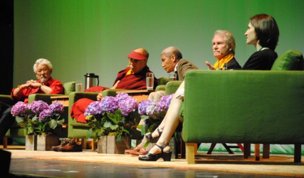 Panelists discuss the environment during a summit in Portland. 