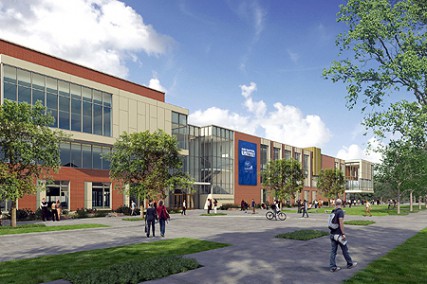 Construction begins this summer on the new University Center. Architect?s rendering. 