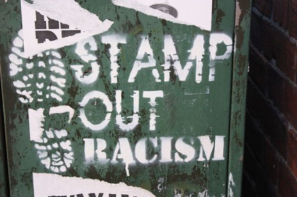 Stamp out Racism graffiti, Eblana Street, Belfast, Northern Ireland, Auigust 2010 