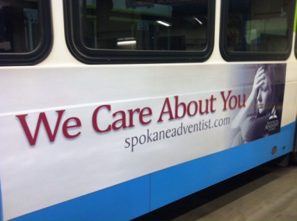 Ad on Spokane city bus 