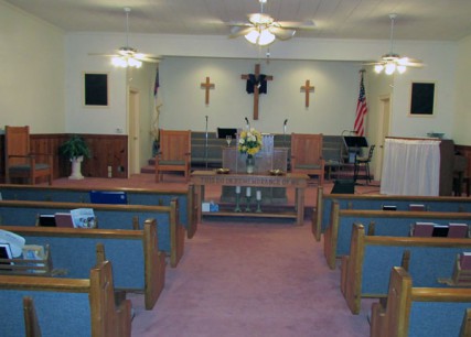 he sanctuary today at Free Welcome Christian Church on Sellerstown Road near Whiteville, N.C. The church has spent the past 35 years trying to recover from bombings and shootings there in the 1970s.
 