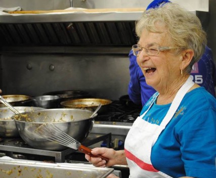 Ethel Grossman cooks at Temple Beth Shalom during Hanukkah/Tracy Simmons - SpokaneFAVS