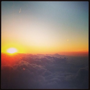 The sunsets above the clouds/Photo by Tracy Simmons