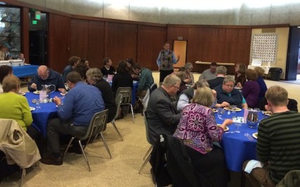 Diners participate in Faith Feast at Temple Beth Shalom/Tracy Simmons - SpokaneFAVS