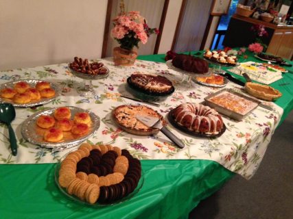 Many desserts provided by volunteers from Unity South/Emily Geddes - SpokaneFAVS