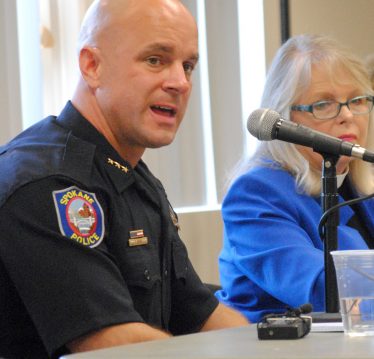 Craig Meidl responds to a question about leading Spokane's police department/Tracy Simmons - SpokaneFAVS