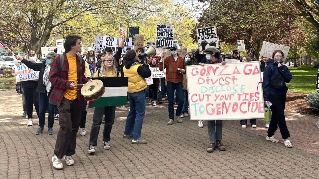 gonzaga students gaza walkout